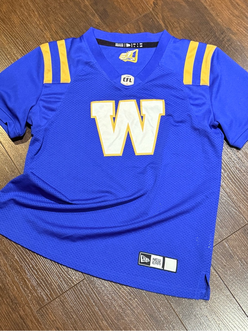 Winnipeg Blue Bombers Jersey Women’s Size Large New Era Blue Home CFL Football